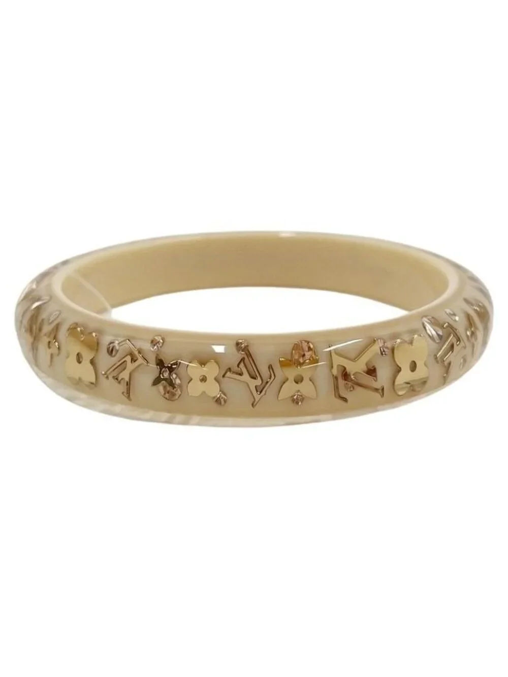 Louis Vuitton Bra Ankle John Clear Gold Resin Bracelet